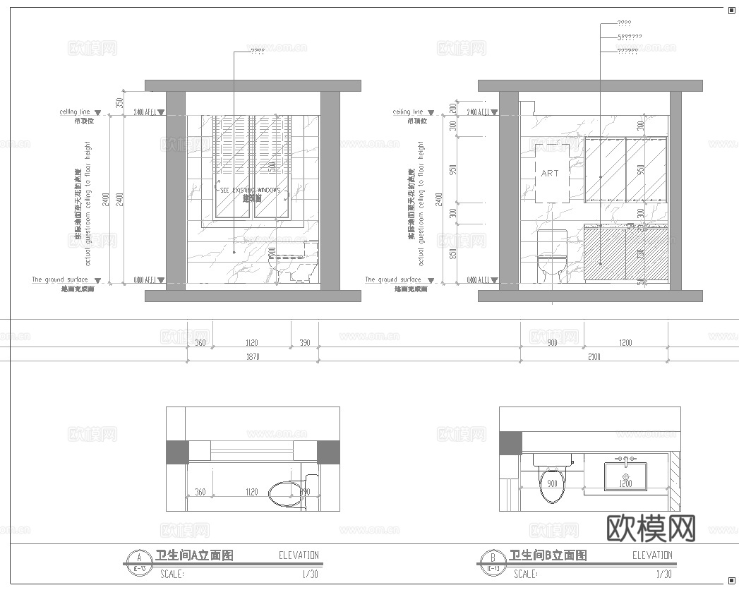 别墅 样板间 最新全套施工图 效果图合集cad施工图