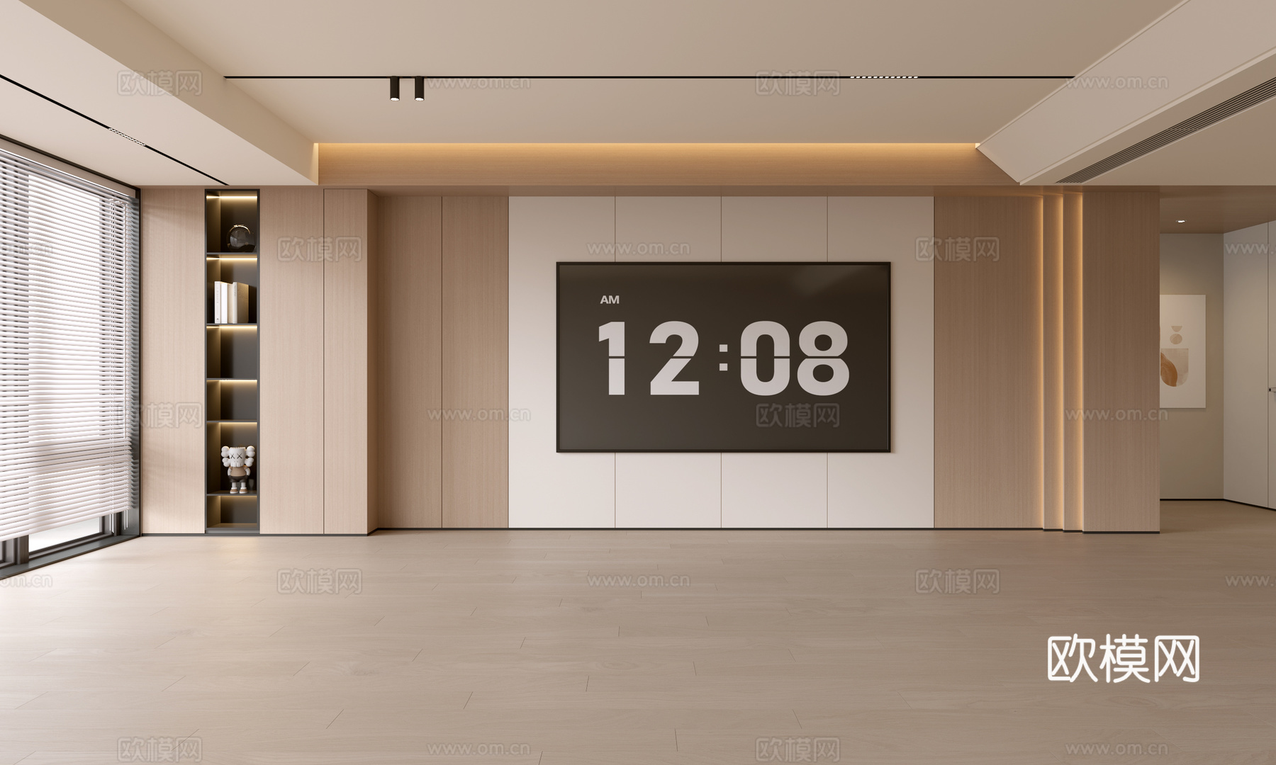 现代客厅 奶油客厅 电视背景墙 客厅背景 奶油风背景墙su模型