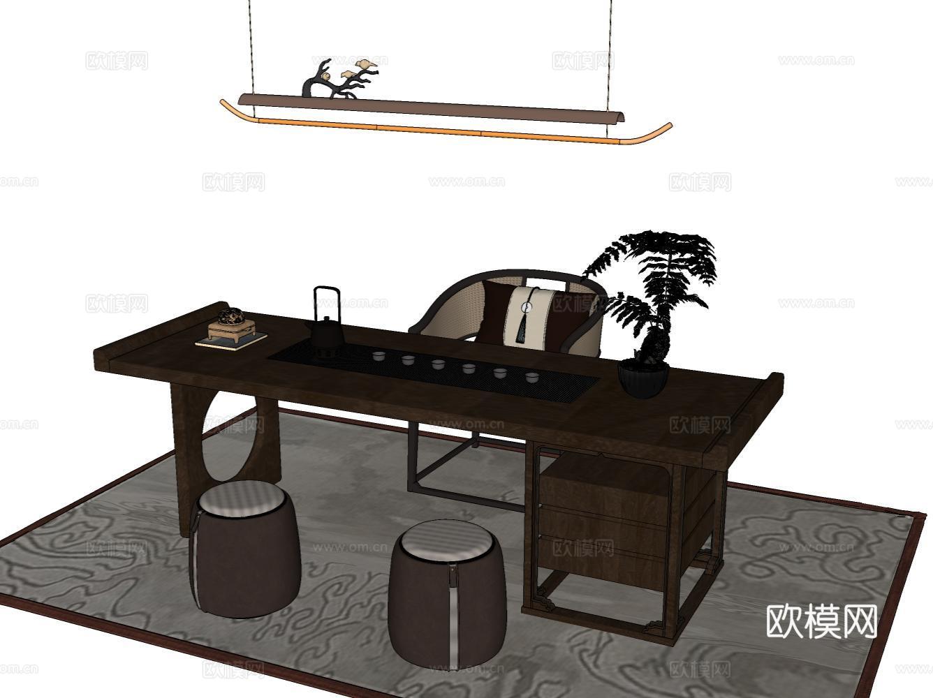 茶桌su模型