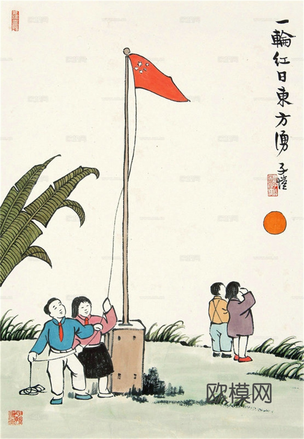 丰子恺水墨绘画作品，写意水墨画，水墨风漫画19下载