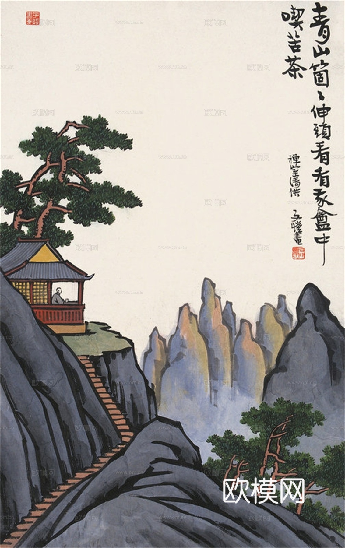 丰子恺水墨绘画作品，写意水墨画，水墨风漫画150