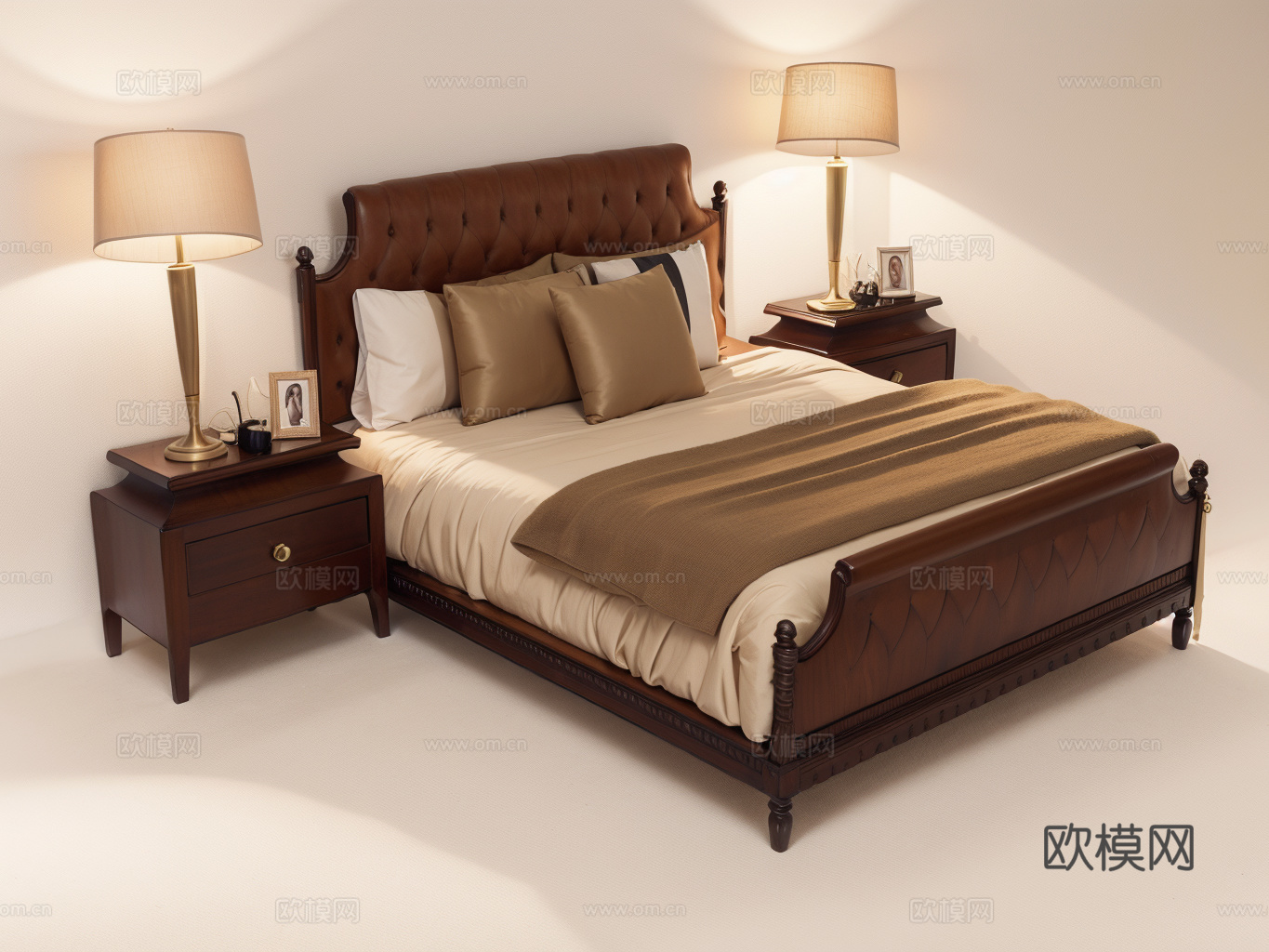 双人床su模型