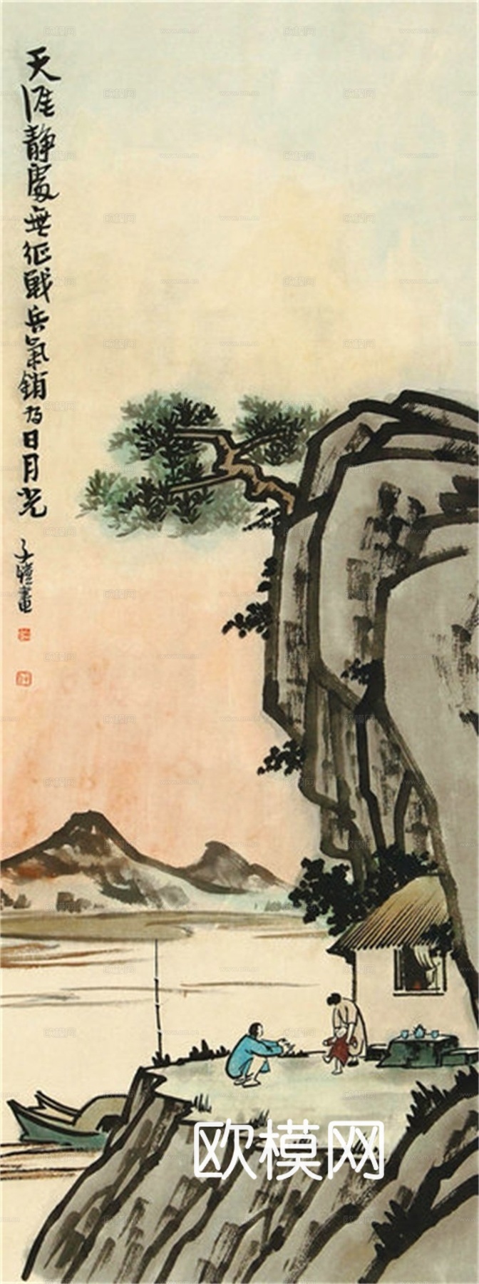 丰子恺水墨绘画作品，写意水墨画，水墨风漫画30下载