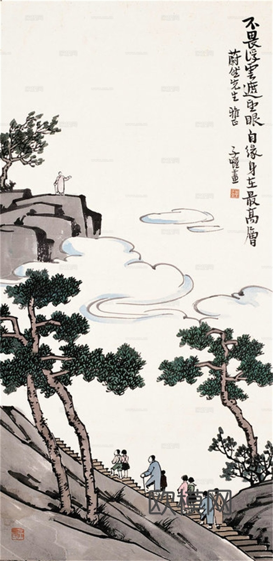 丰子恺水墨绘画作品，写意水墨画，水墨风漫画131