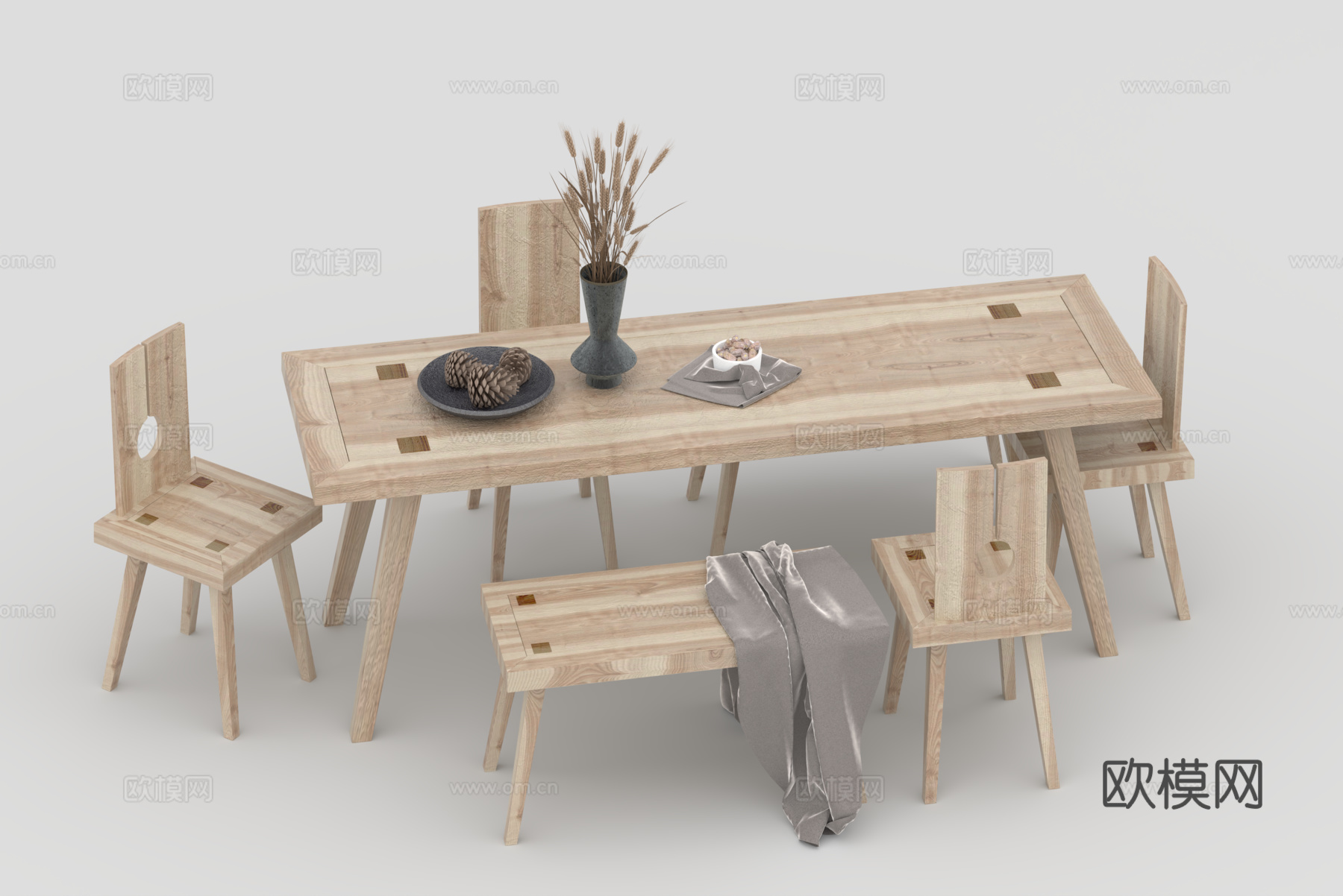 餐桌组合3d模型下载