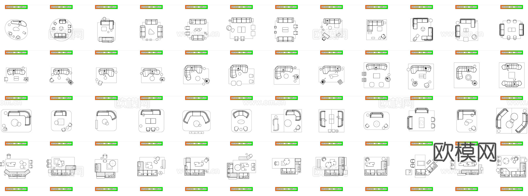 设计师必备经典家具组合模块CAD图库cad施工图