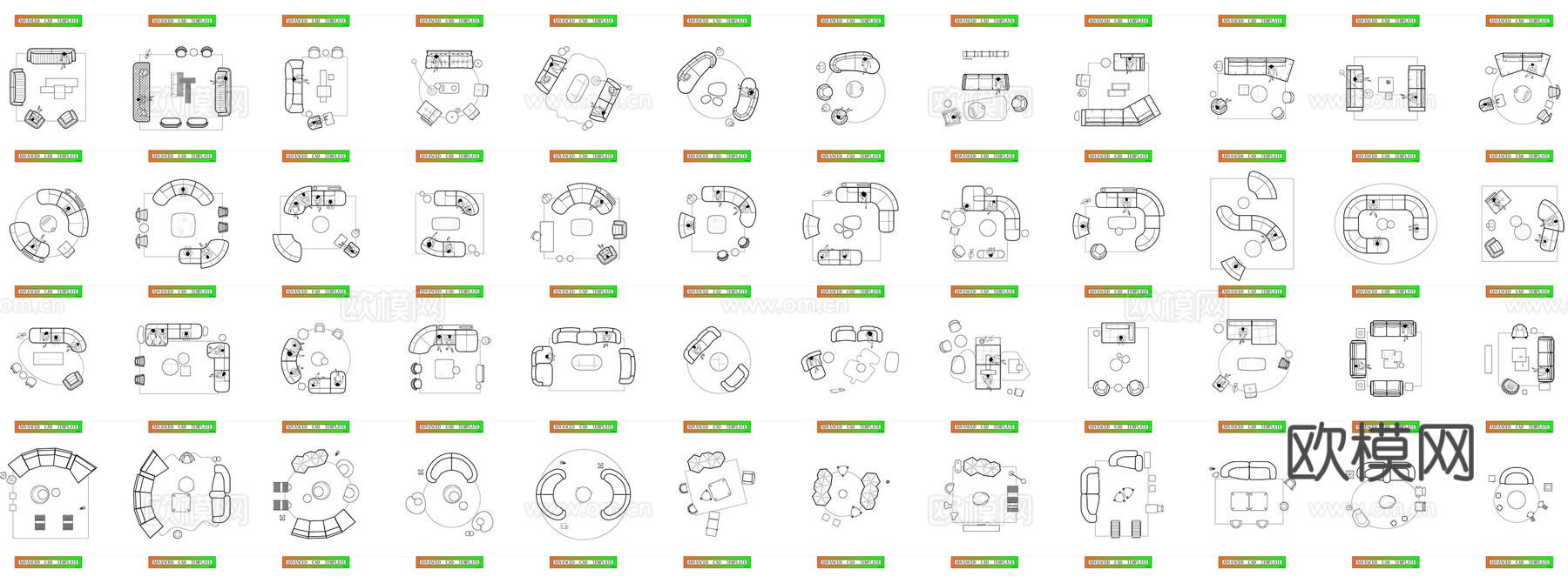 设计师必备经典家具组合模块CAD图库cad施工图