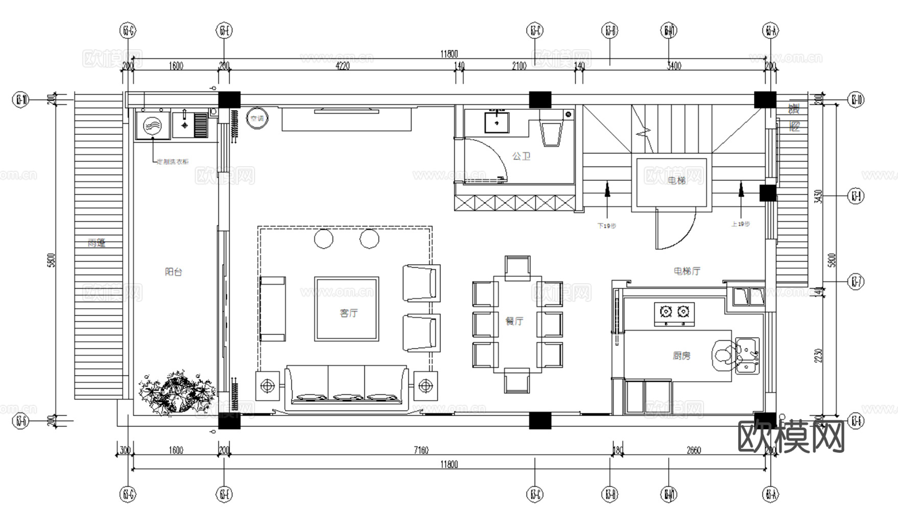 10套新中式风格样板间别墅大平层复式住宅CAD施工图附效果图cad施工图