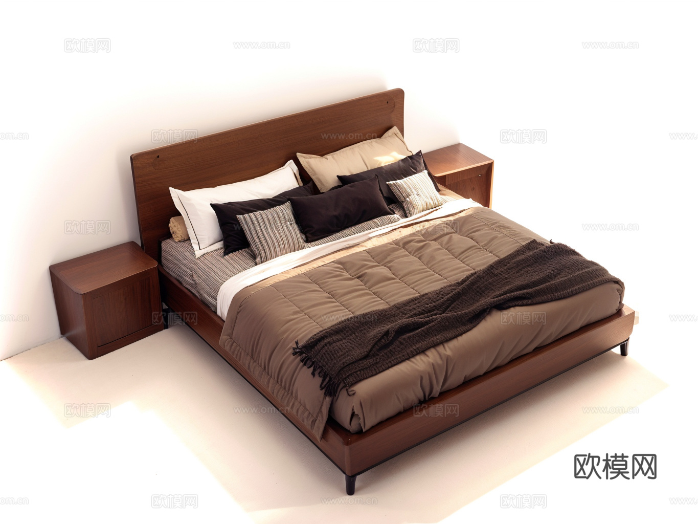 双人床su模型