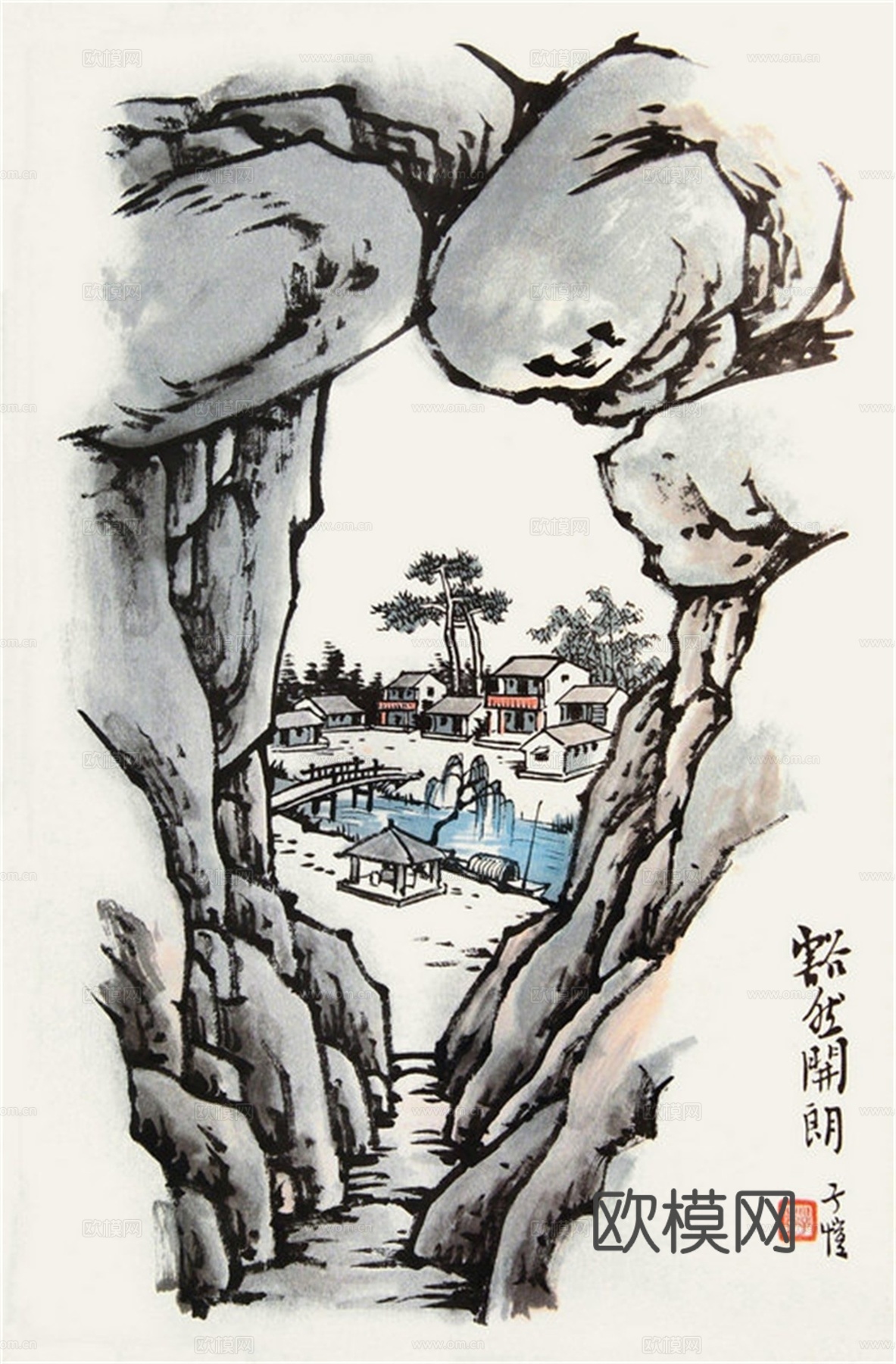 丰子恺水墨绘画作品，写意水墨画，水墨风漫画111下载