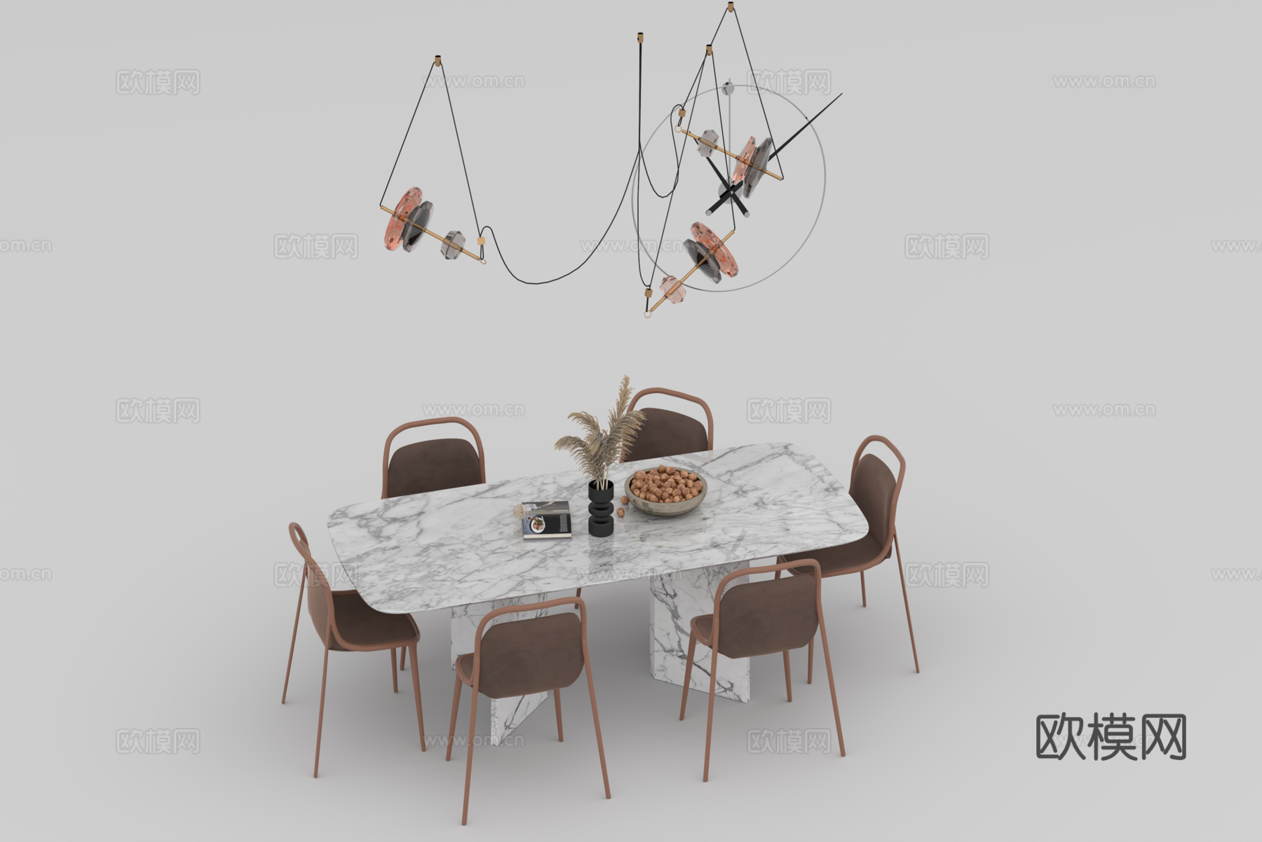 餐桌组合3d模型下载