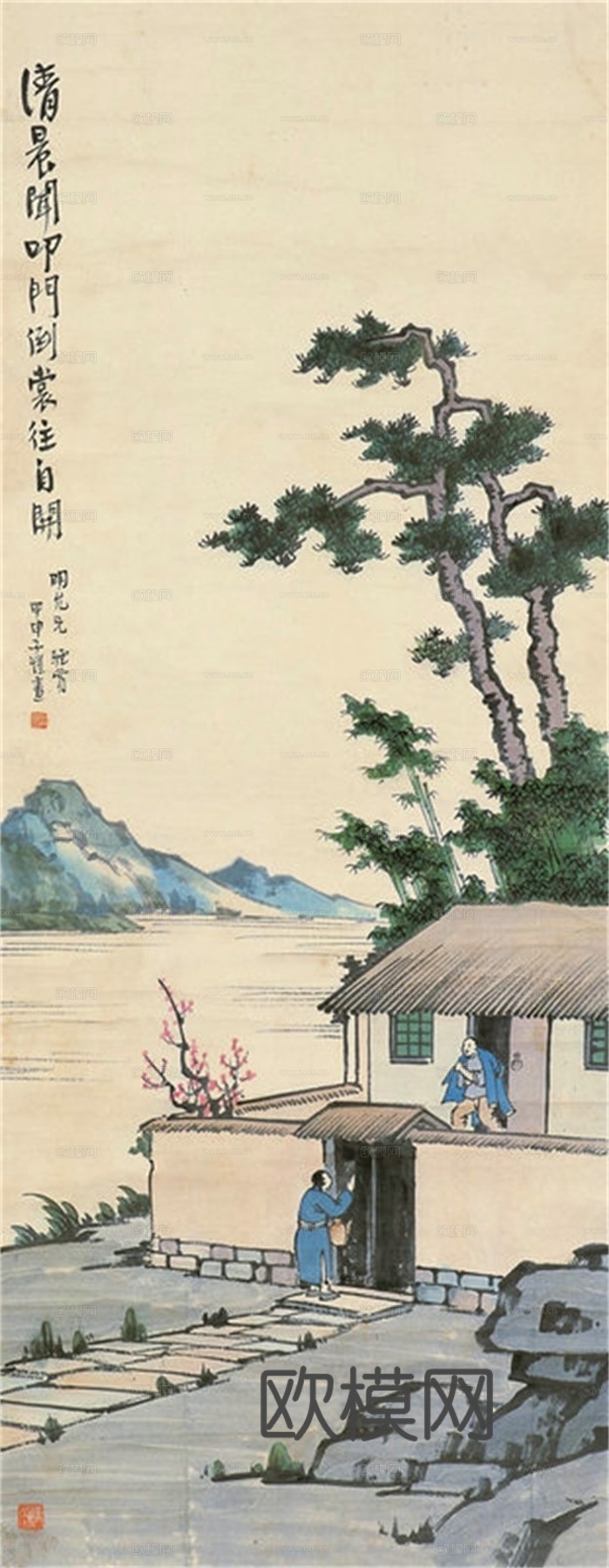 丰子恺水墨绘画作品，写意水墨画，水墨风漫画151下载