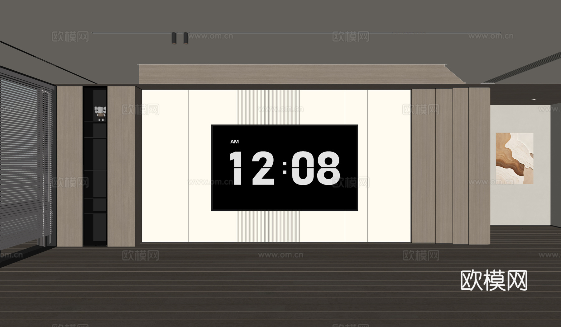 现代客厅 奶油客厅 电视背景墙 客厅背景 奶油风背景墙su模型