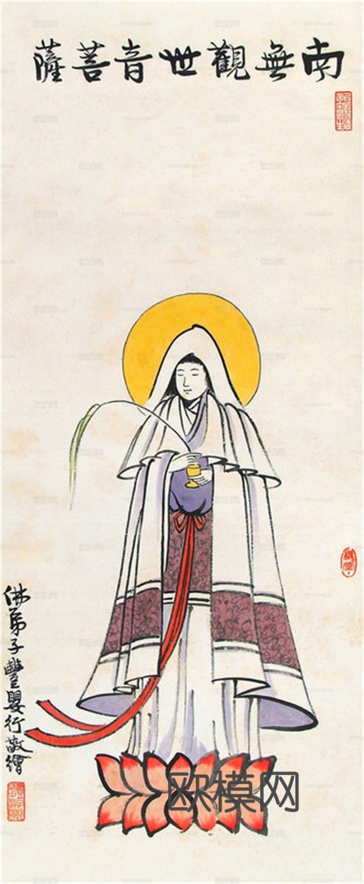 丰子恺水墨绘画作品，写意水墨画，水墨风漫画136下载