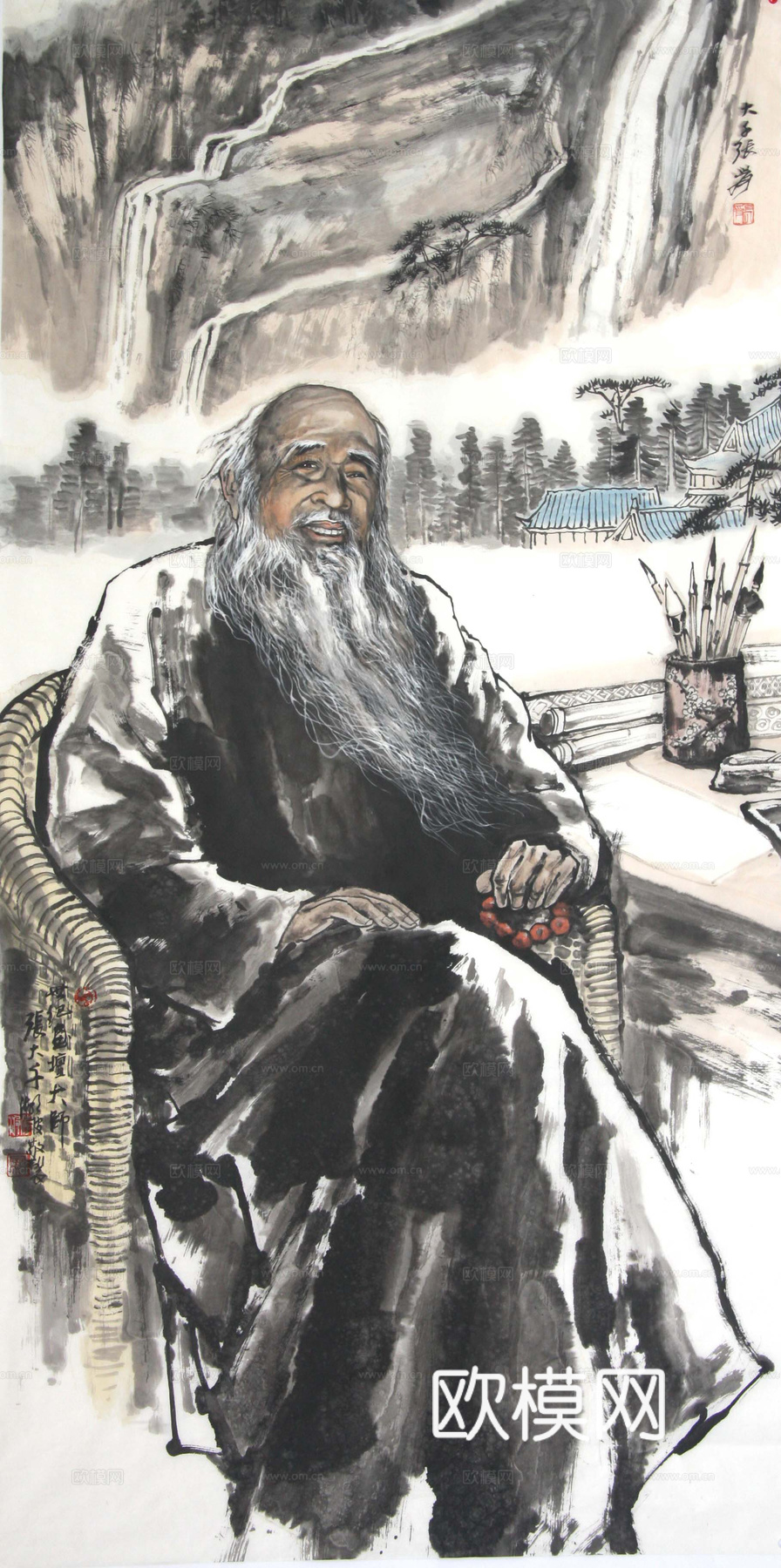 张大千绘画作品，中国近现代水墨画，写意水墨画46下载