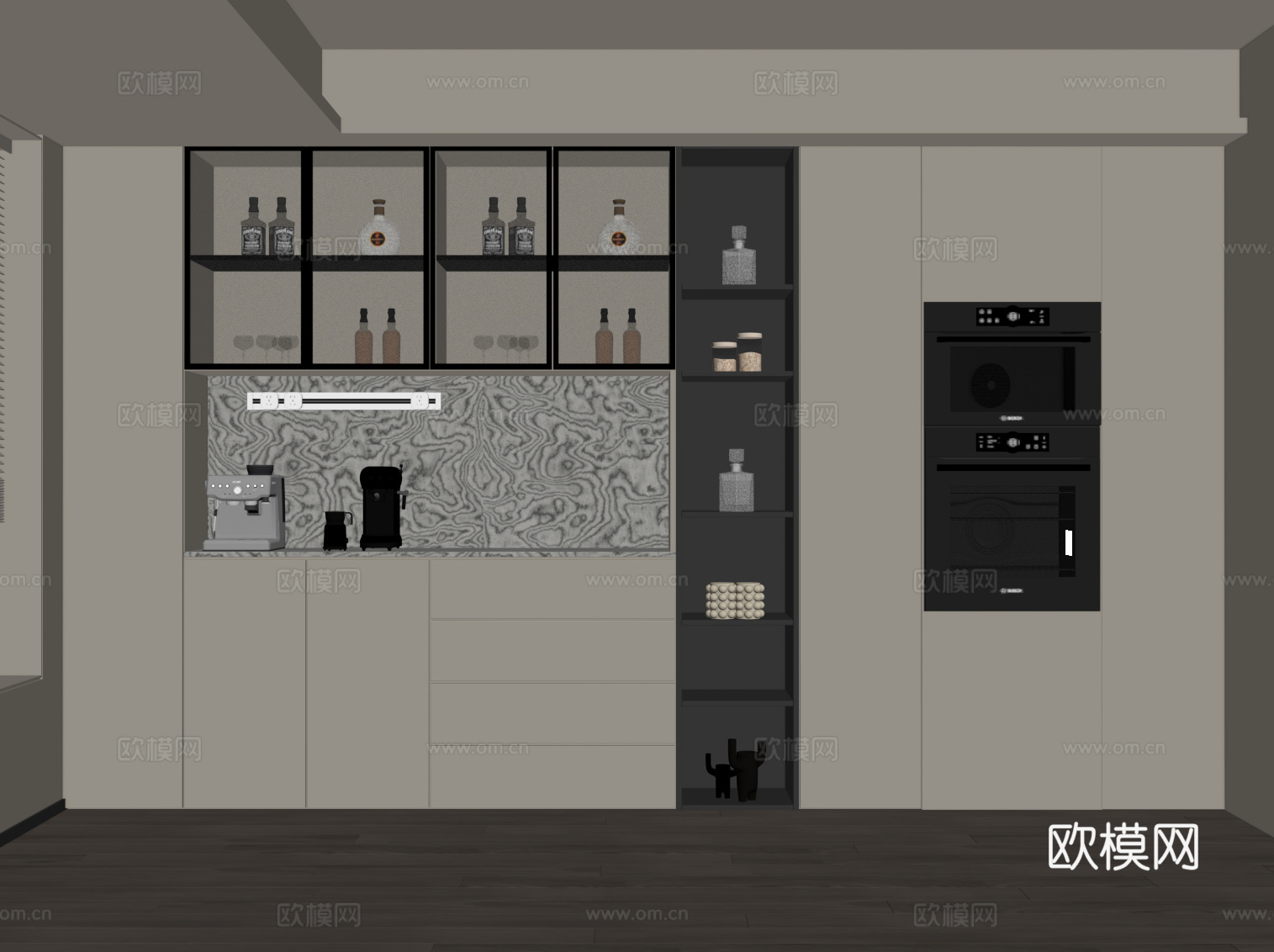 现代餐边柜su模型