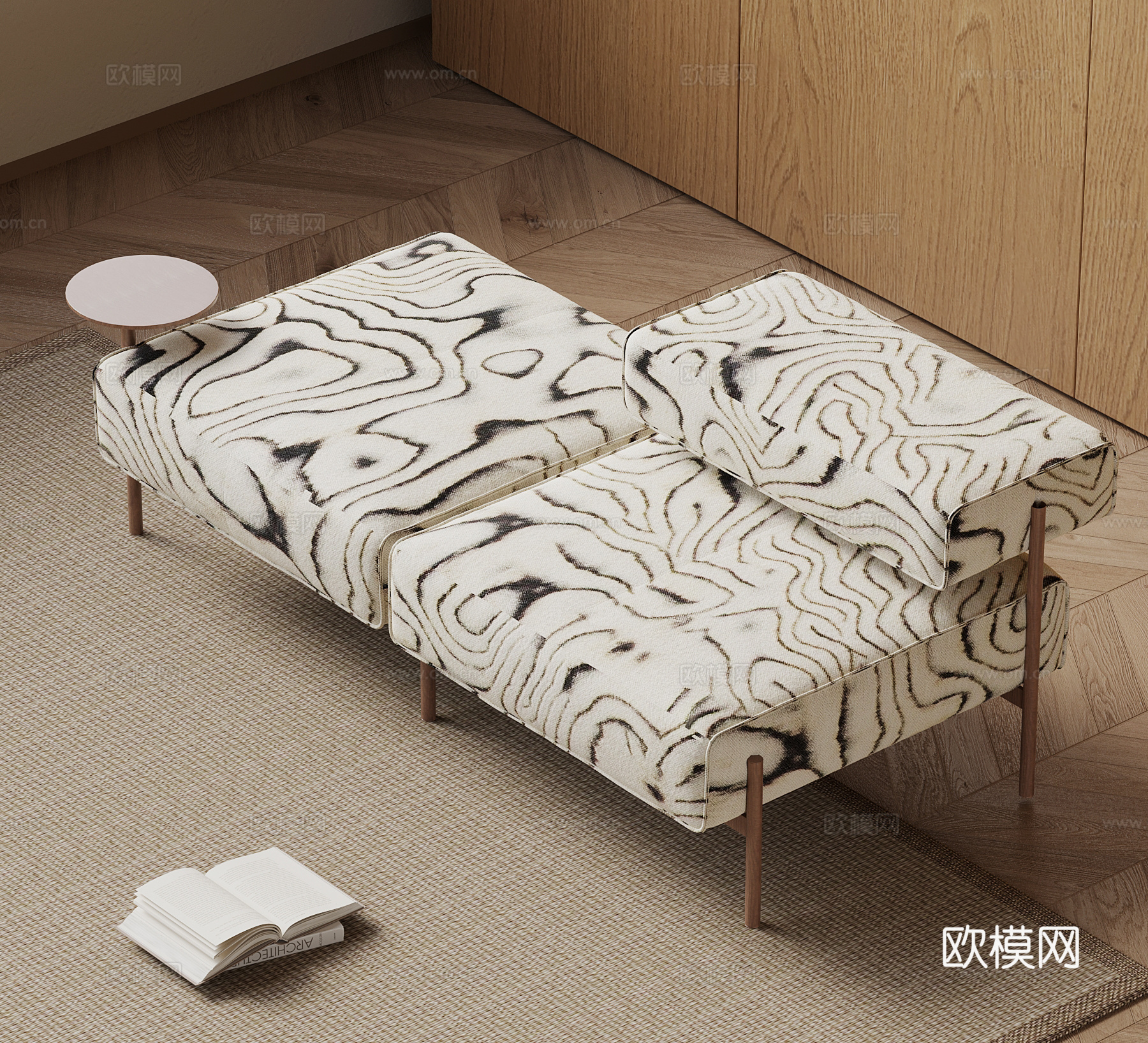 中古风换鞋凳su模型