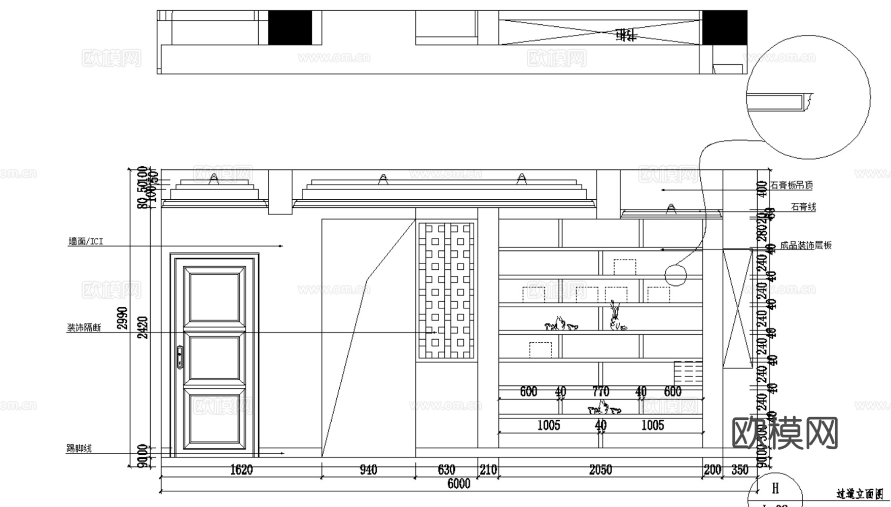 10套美式古典风格住宅样板间别墅大平层CAD施工图附效果图实cad施工图