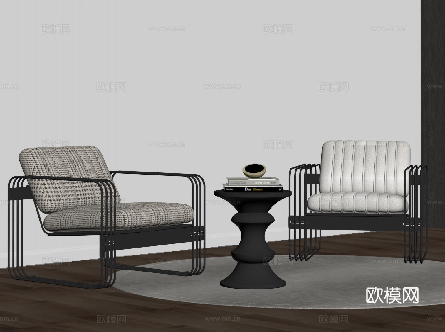 现代单人沙发 休闲椅su模型