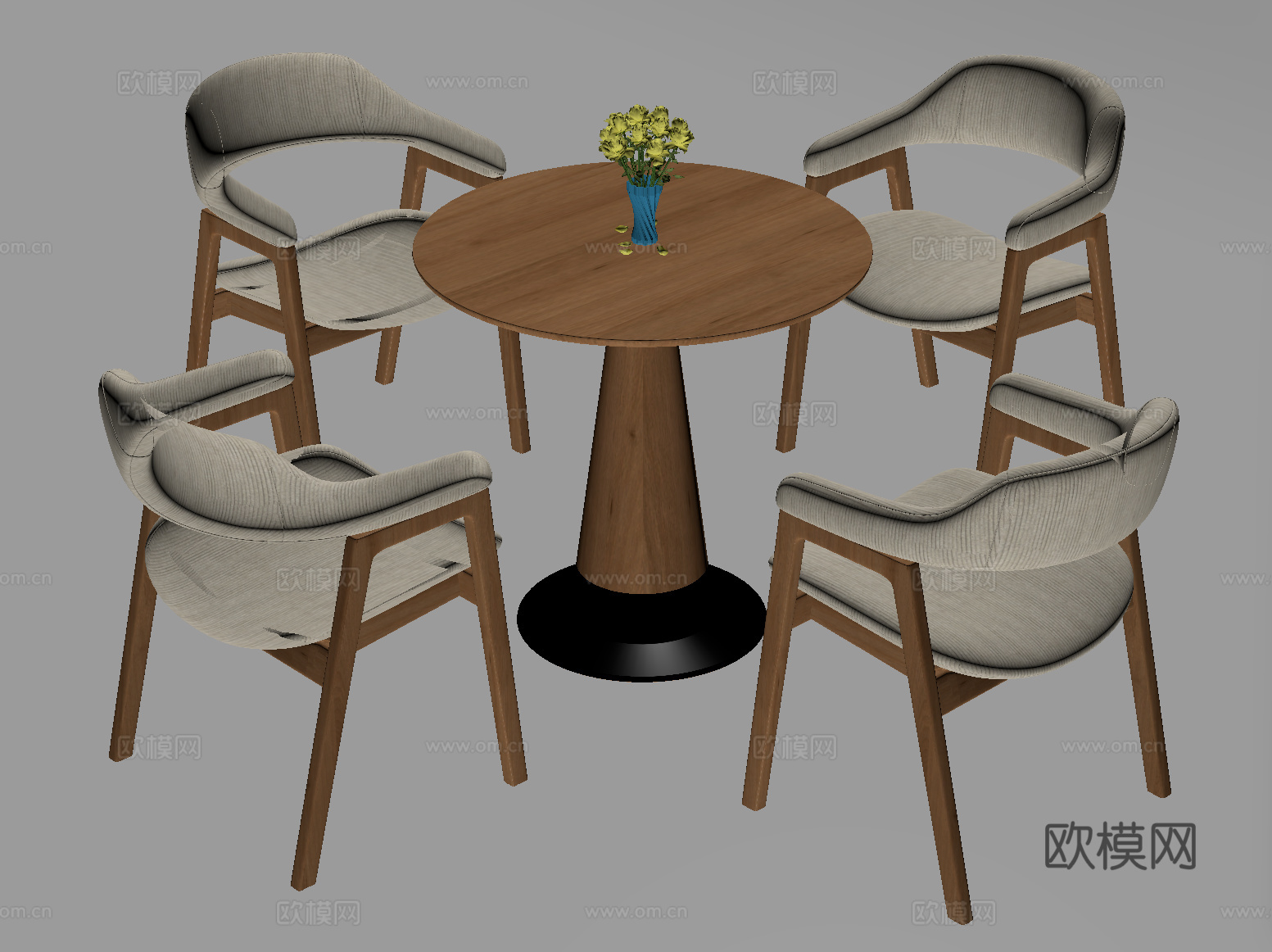 现代洽谈桌椅 休闲桌椅su模型