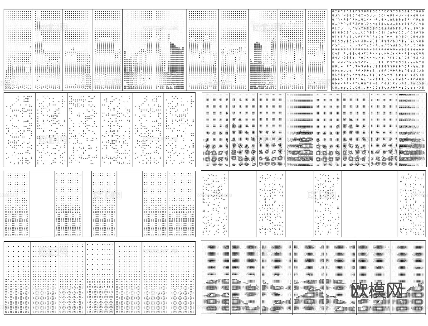 穿孔板冲孔板CADcad施工图下载（渲染图3）