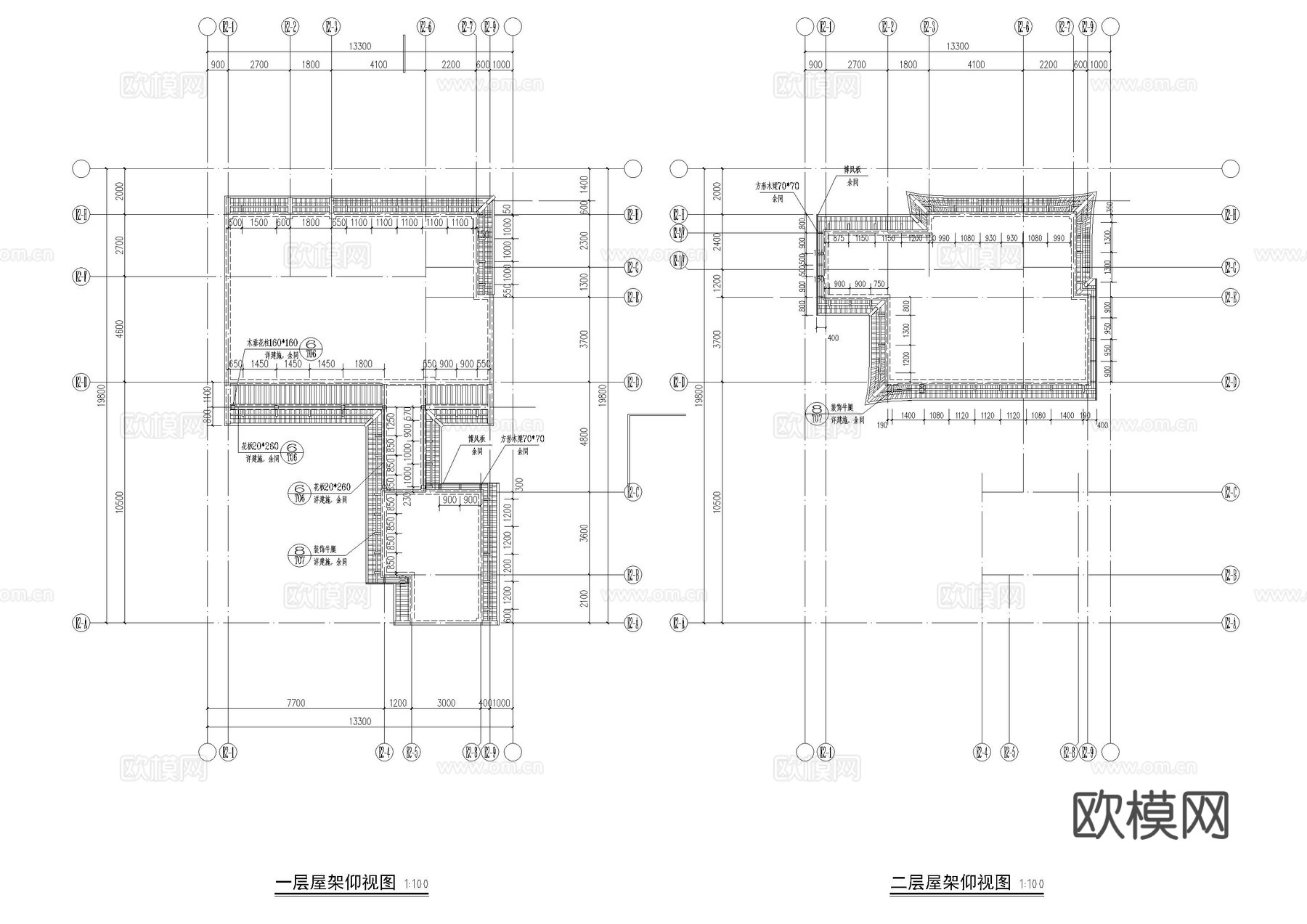 两层民宿建筑施工图cad施工图