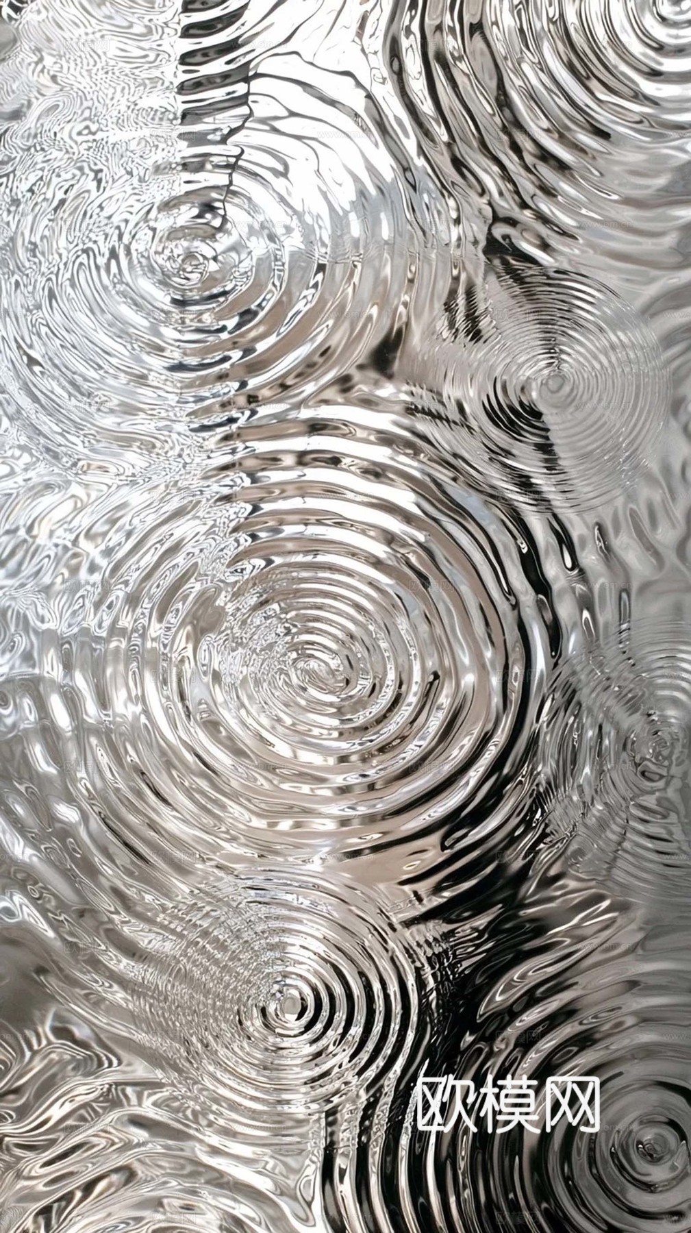 现代水波纹金属 银色水波纹不锈钢贴图