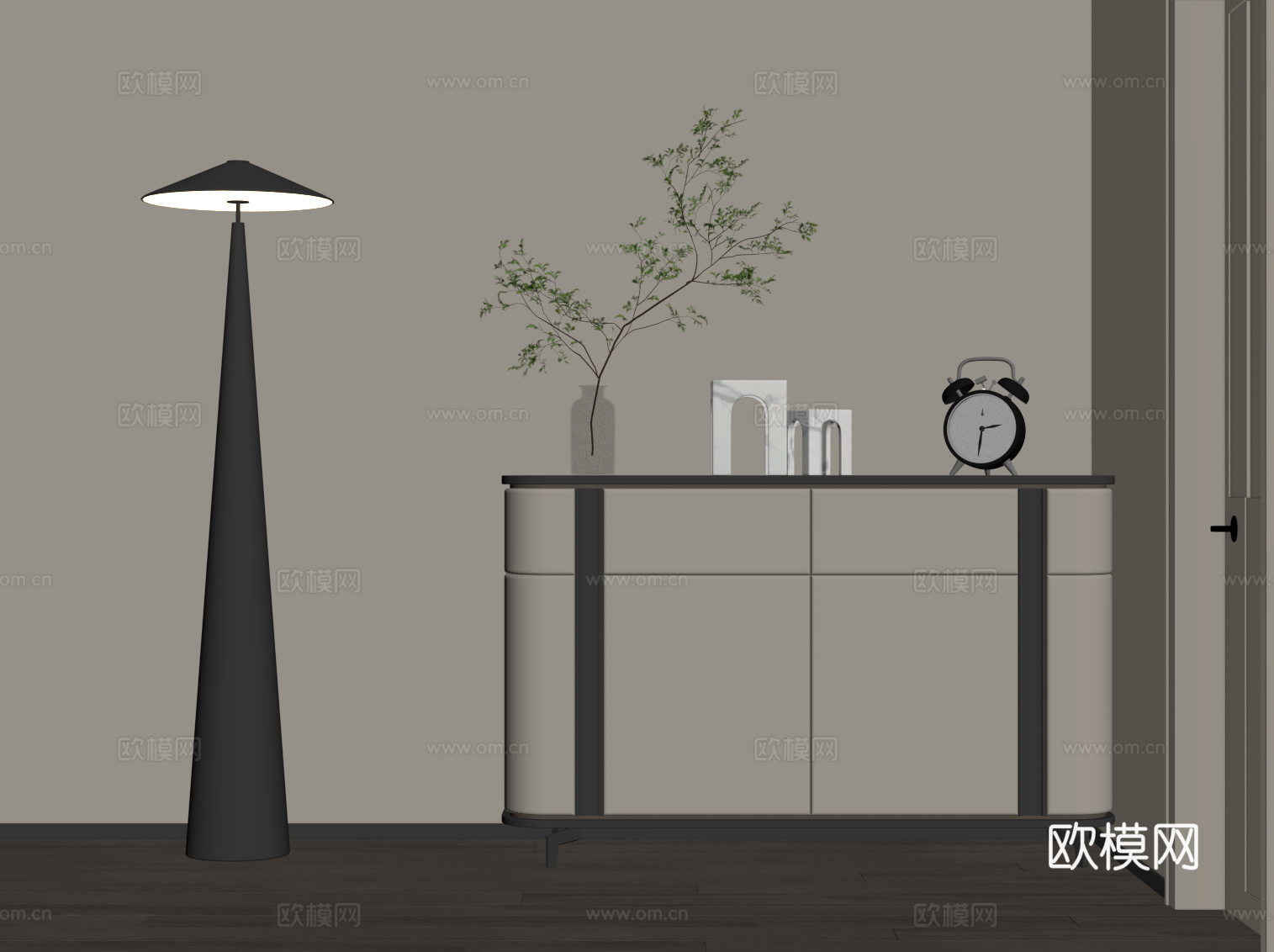 现代玄关柜 边柜su模型