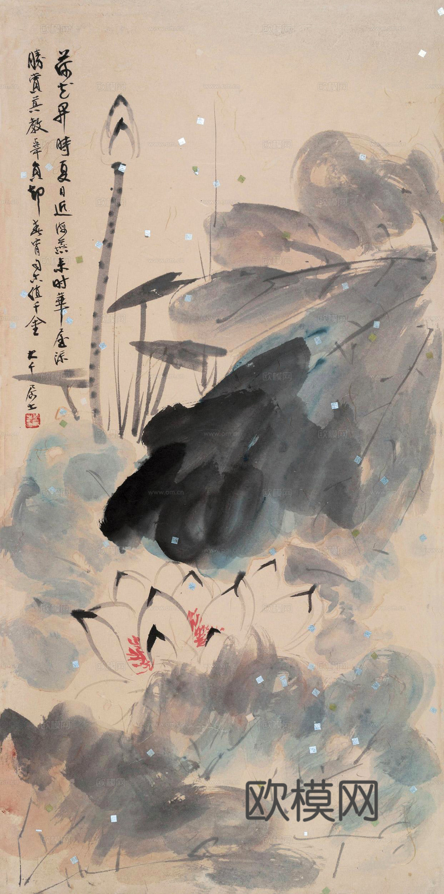张大千绘画作品，中国近现代水墨画，写意水墨画80下载