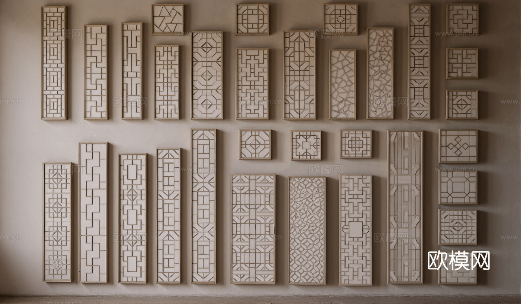 新中式屏风su模型