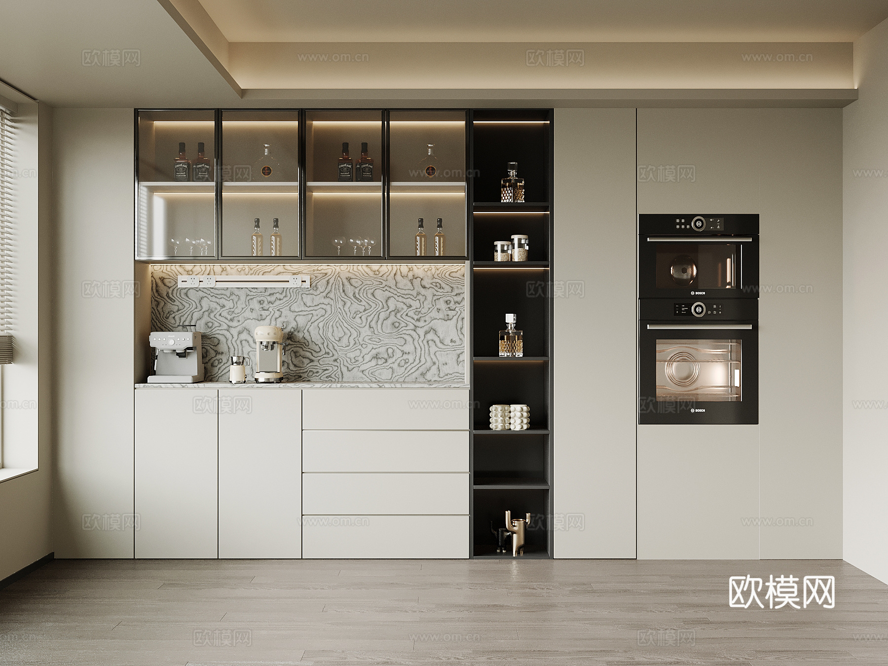 现代餐边柜su模型