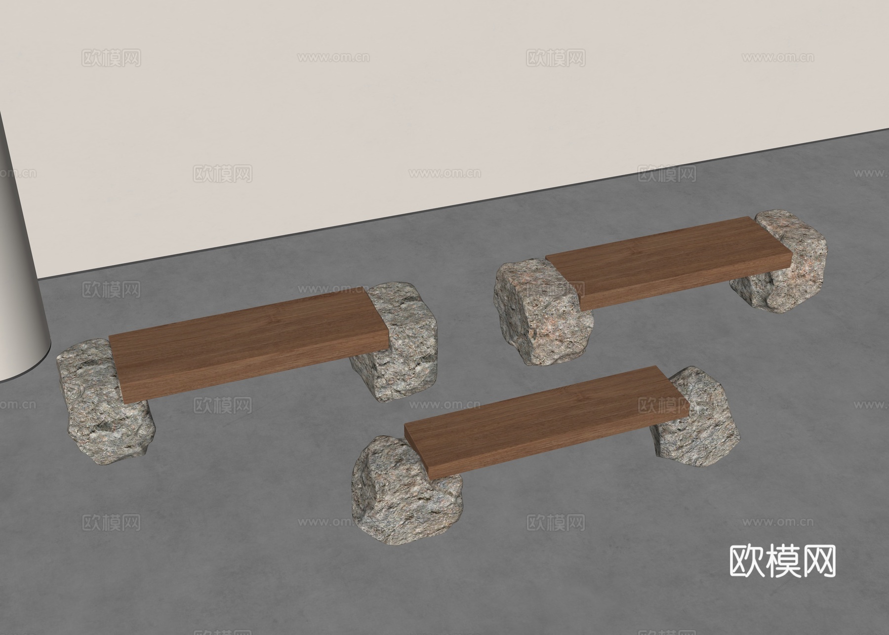 户外座椅 长条座椅 公共座椅 广场座椅 户外景观凳 休息座凳su模型