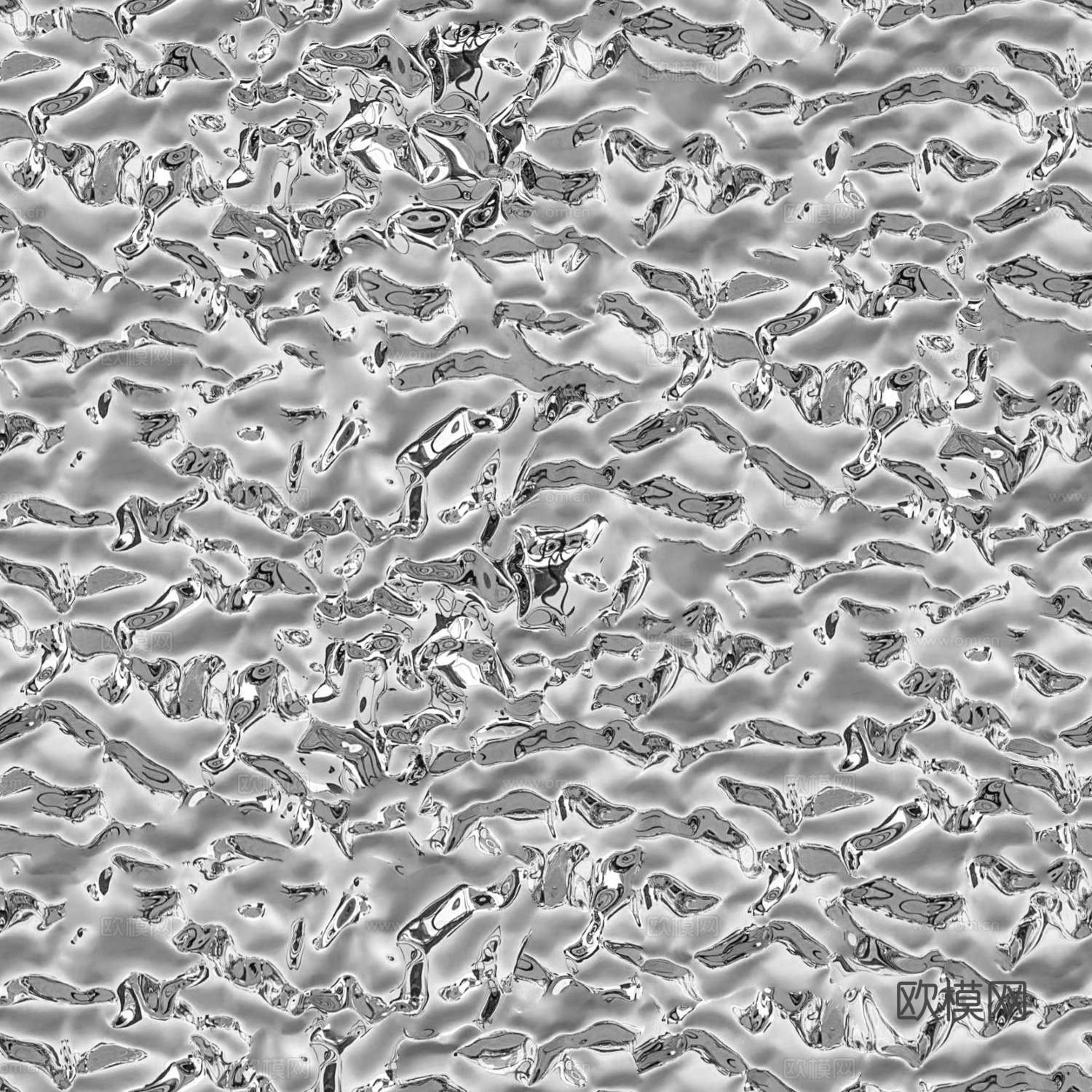 现代水波纹金属 银色水波纹不锈钢贴图