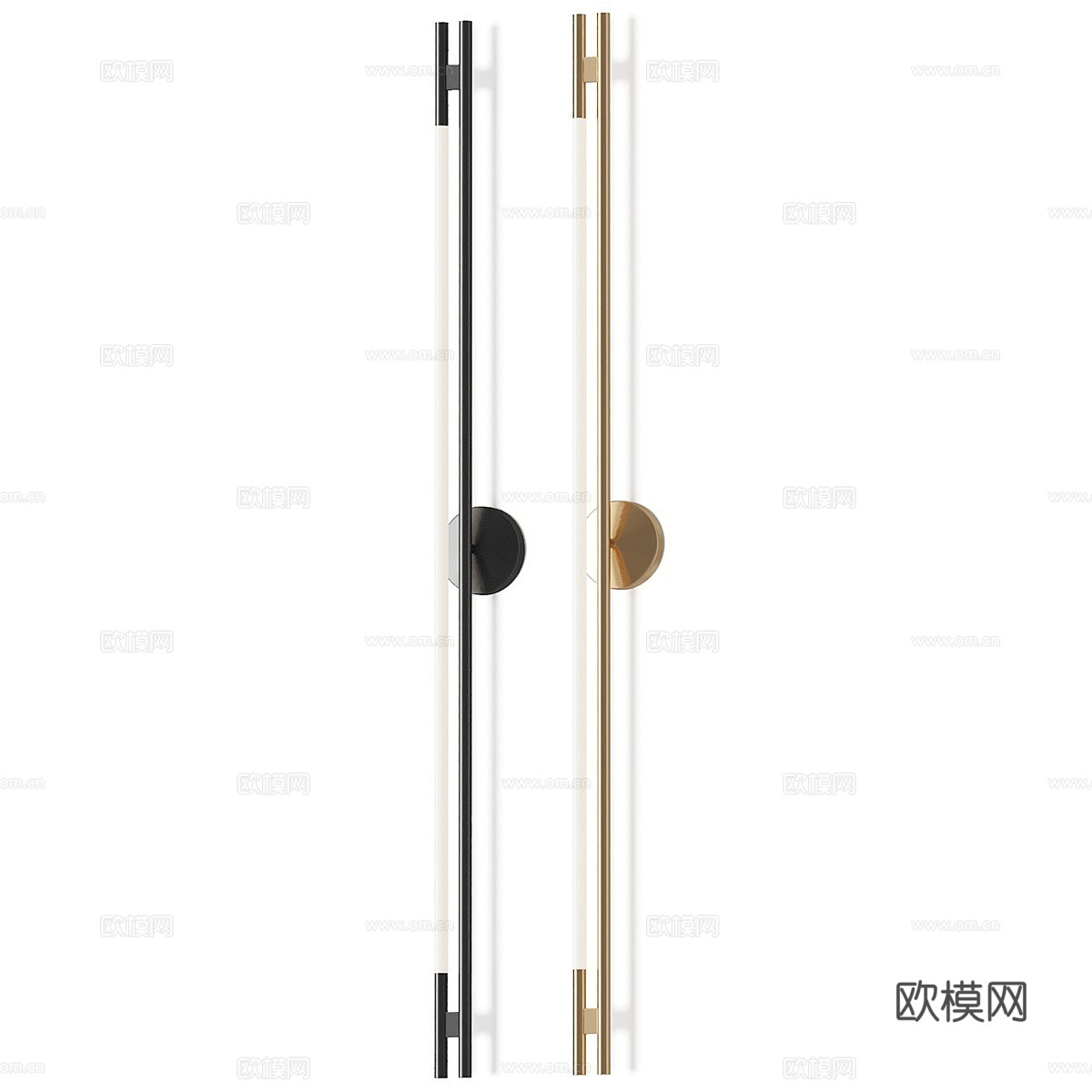 现代极简长条金属装饰壁灯3d模型下载（渲染图1）