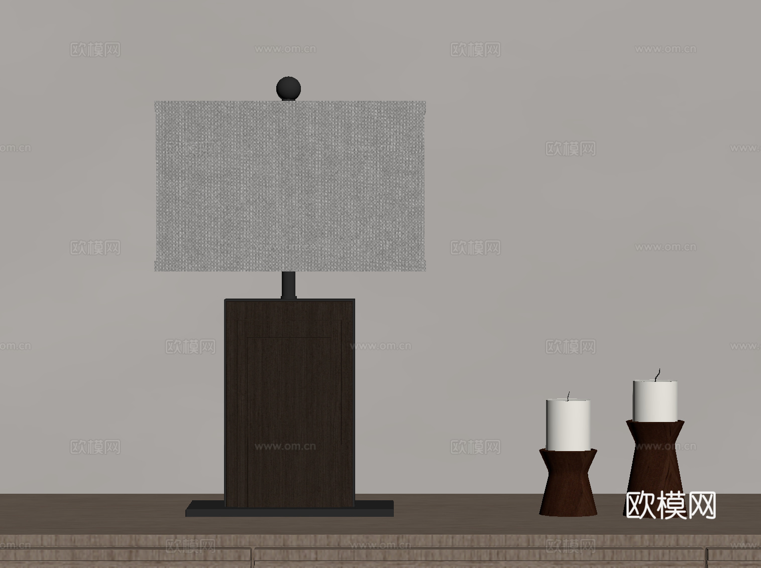 新中式台灯su模型