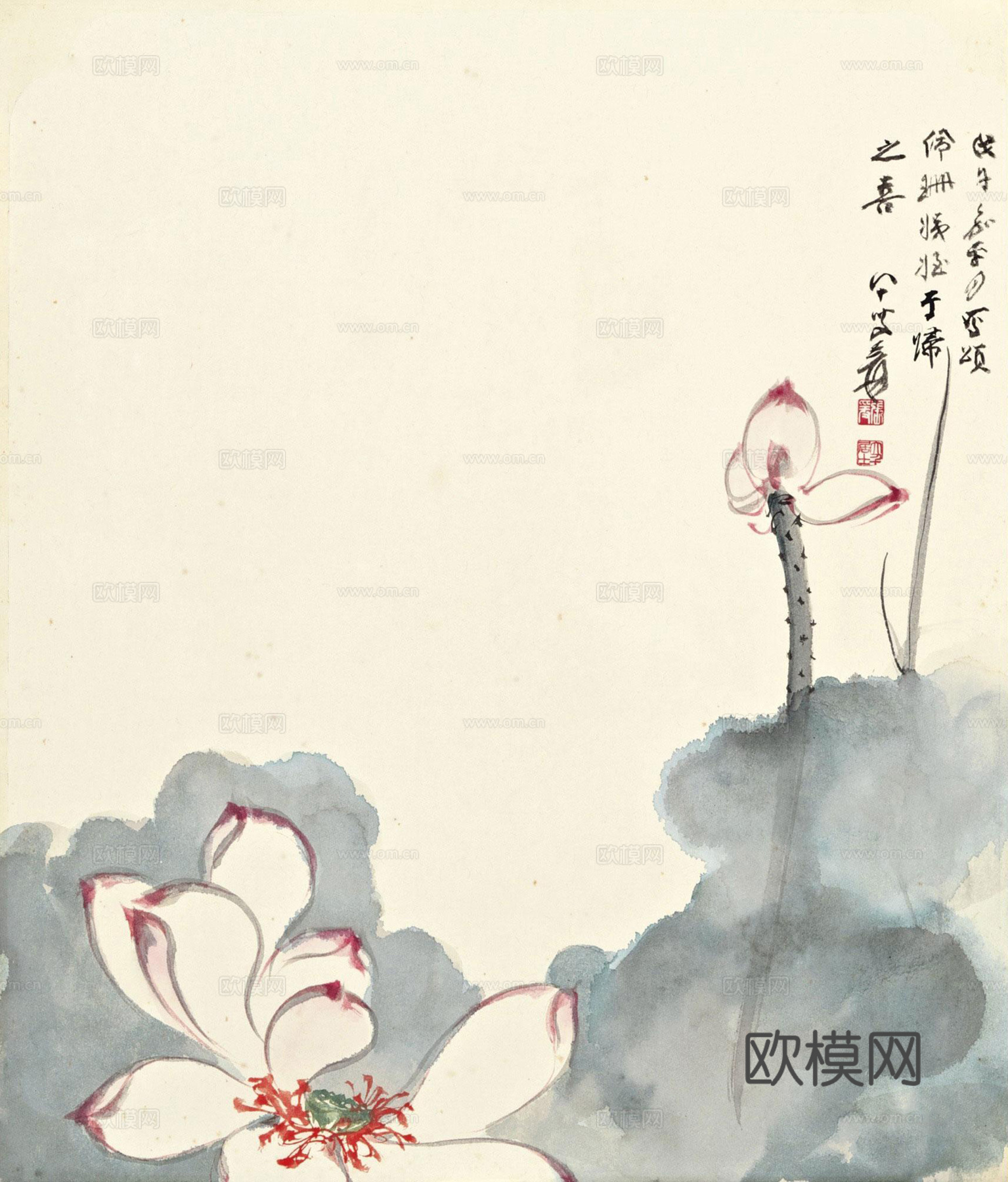 张大千绘画作品，中国近现代水墨画，写意水墨画48下载