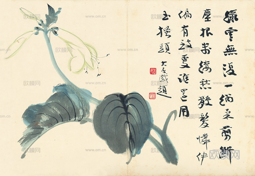 张大千绘画作品，中国近现代水墨画，写意水墨画32