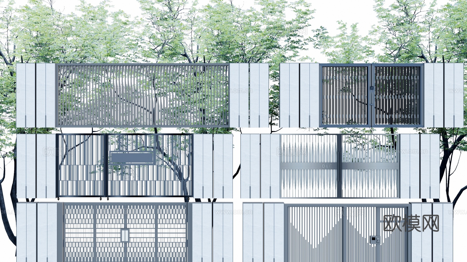 草坪灯 造景 水池 室内造景 庭院门 庭院灯 室内景观 露台su模型