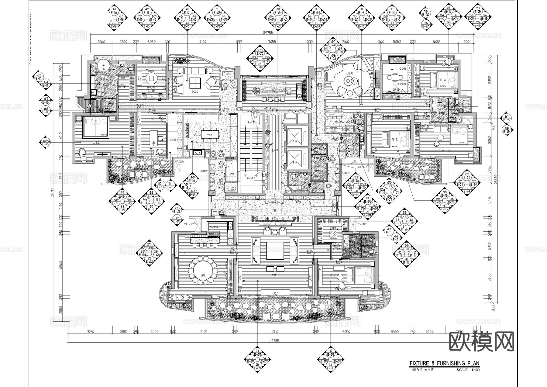 大梧桐山民宿施工图cad施工图下载（渲染图2）