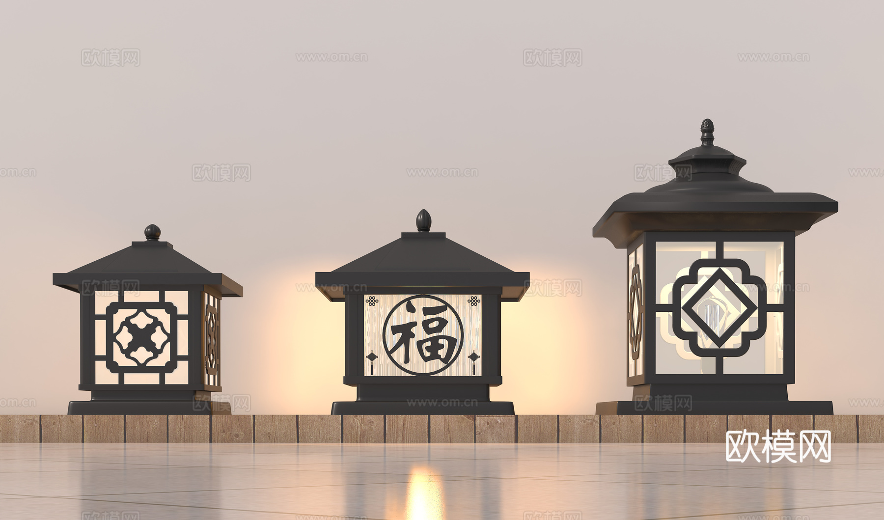 地灯 庭院灯 柱灯 太阳能灯su模型