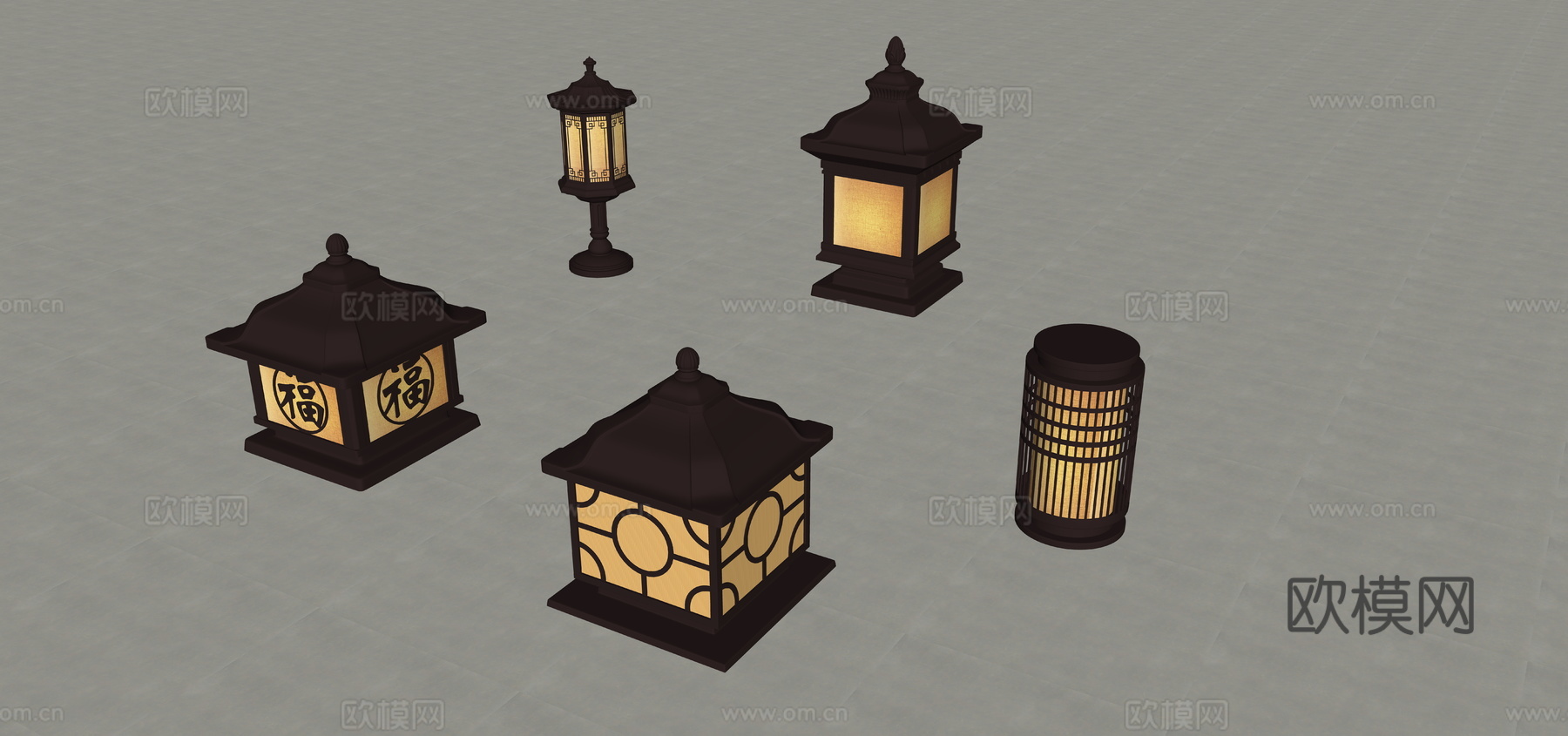 草坪灯 景观灯 太阳能灯 地灯su模型