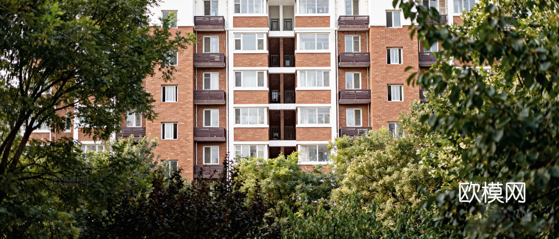 现代风格小区外景 窗景 高层外景