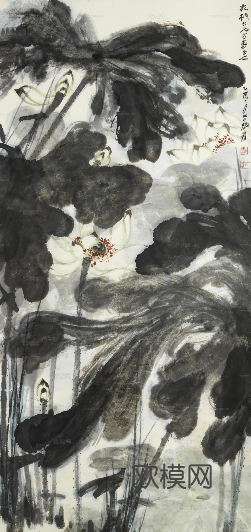 张大千绘画作品，中国近现代水墨画，写意水墨画 (2)