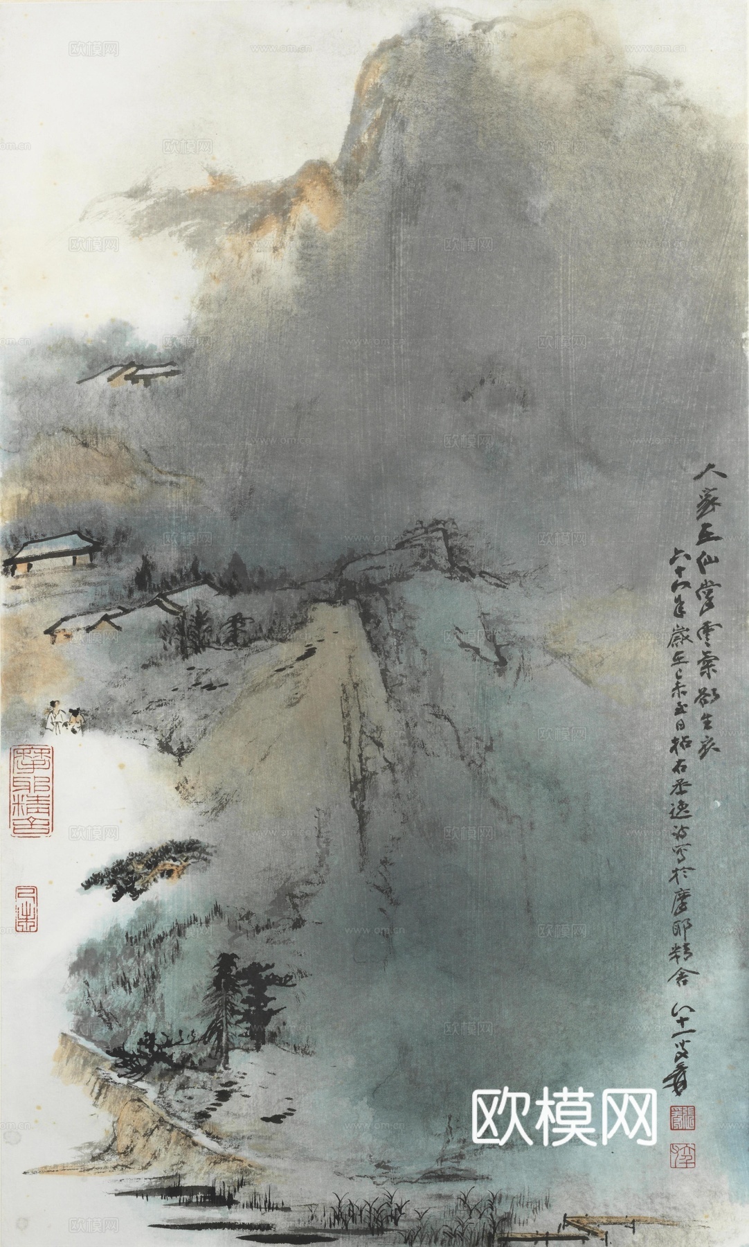 张大千绘画作品，中国近现代水墨画，写意水墨画2
