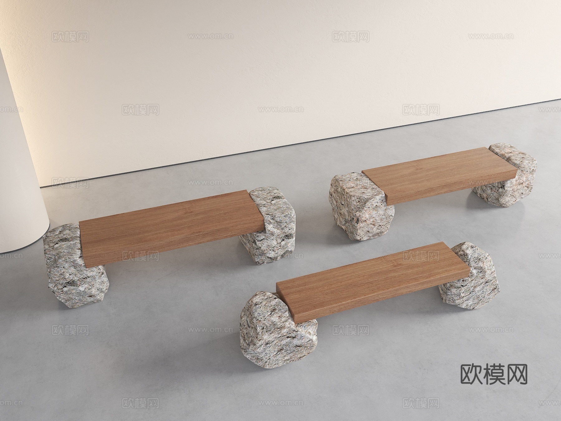 户外座椅 长条座椅 公共座椅 广场座椅 户外景观凳 休息座凳su模型