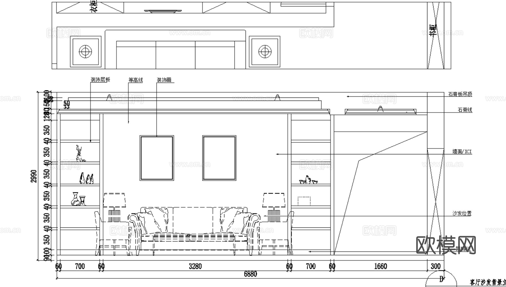 10套美式古典风格住宅样板间别墅大平层CAD施工图附效果图实cad施工图