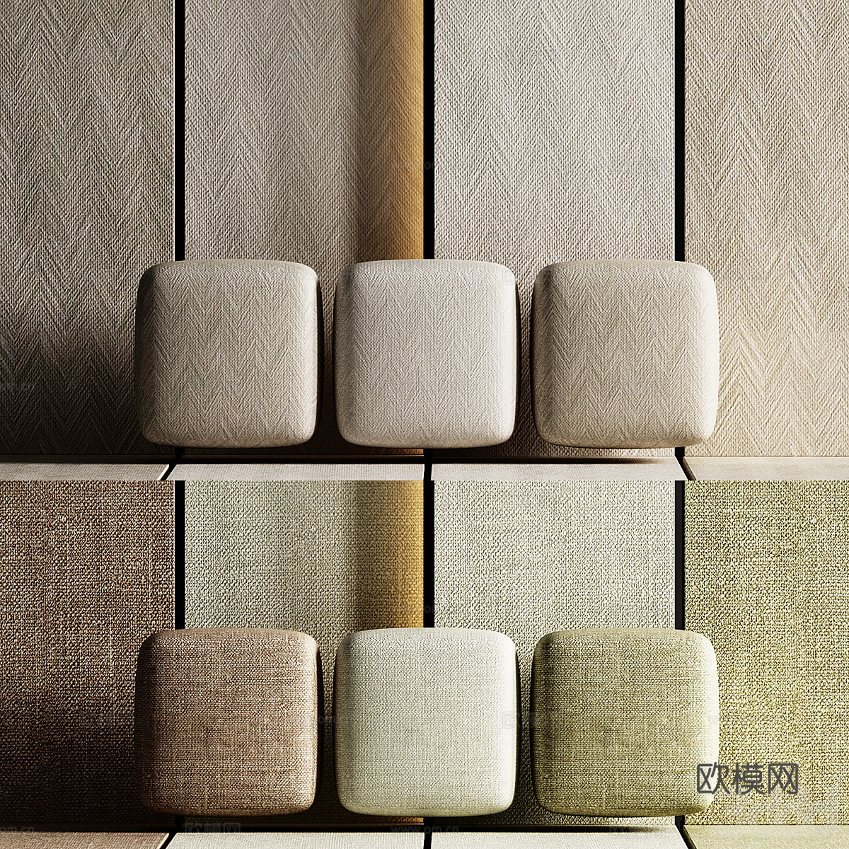 墙布 壁布 墙纸3d模型下载（渲染图1）