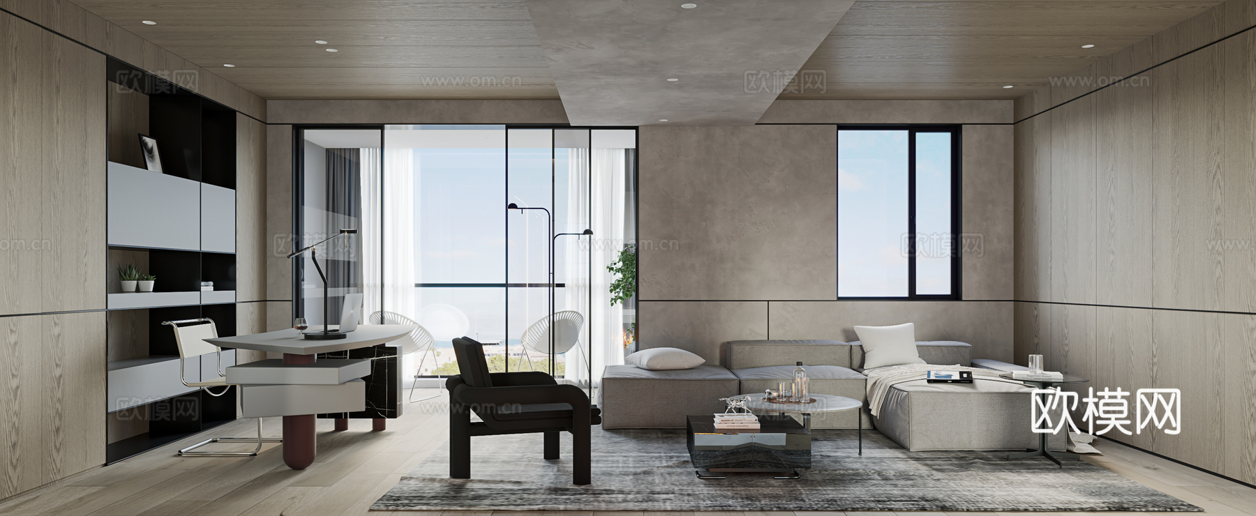 轻奢大平层 样板间 最新全套施工图 效果图合集cad施工图