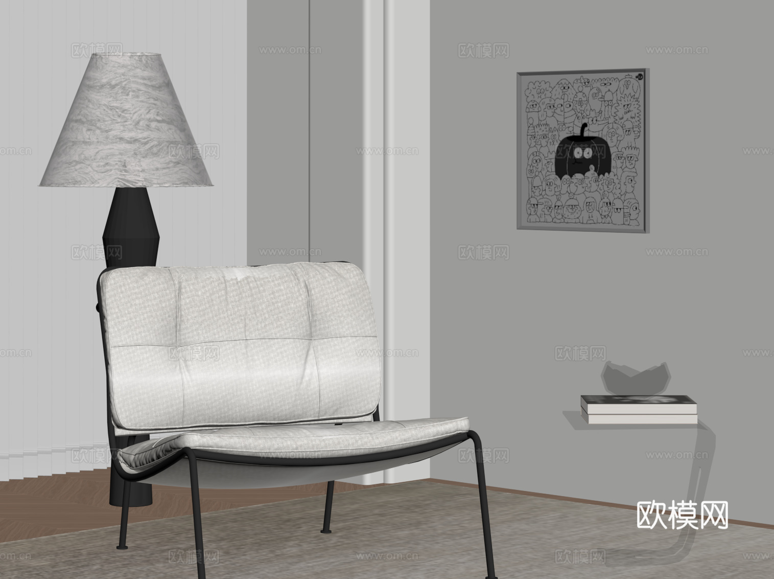 现代休闲椅 沙发椅su模型