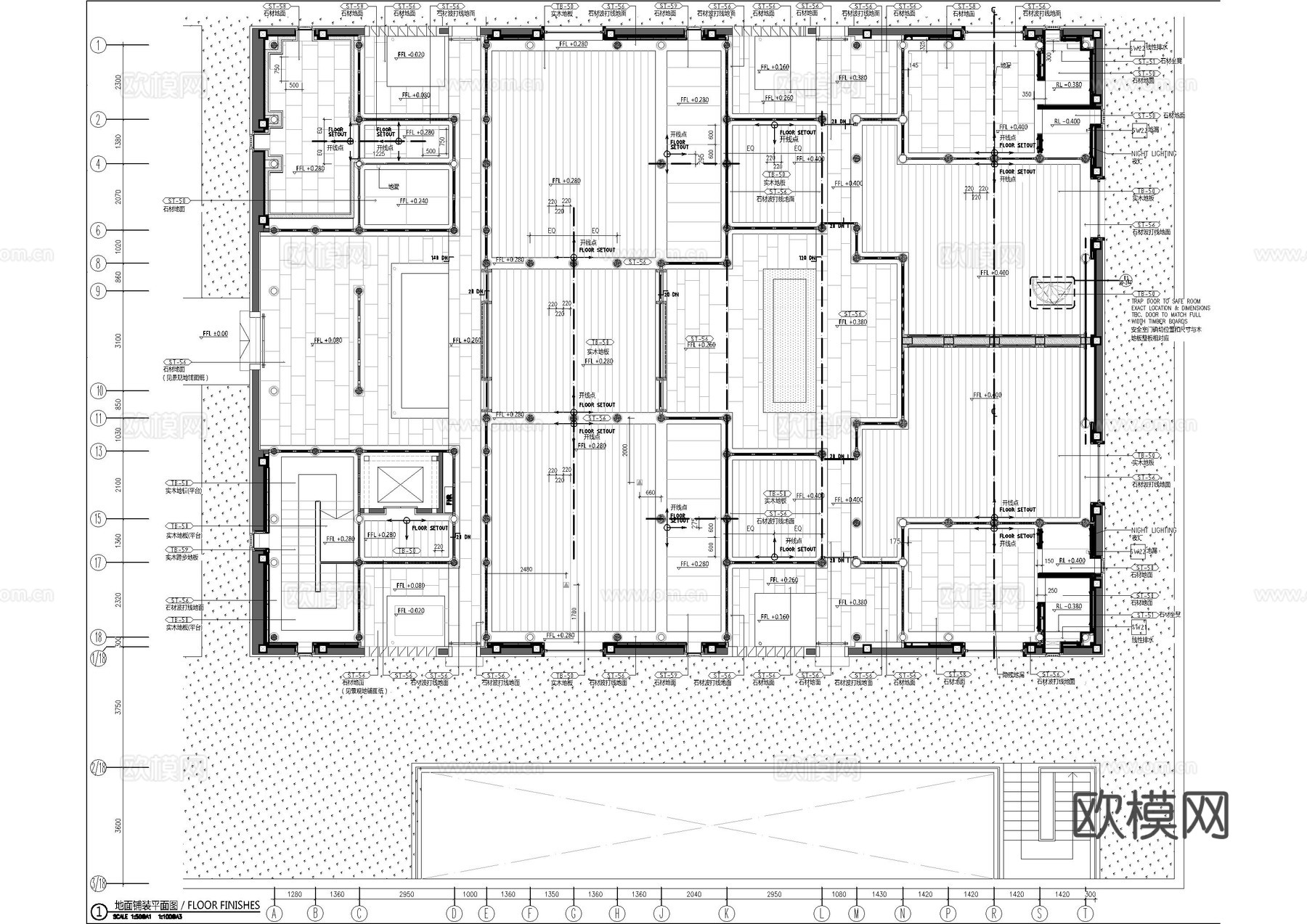 上海安缦民宿施工图cad施工图